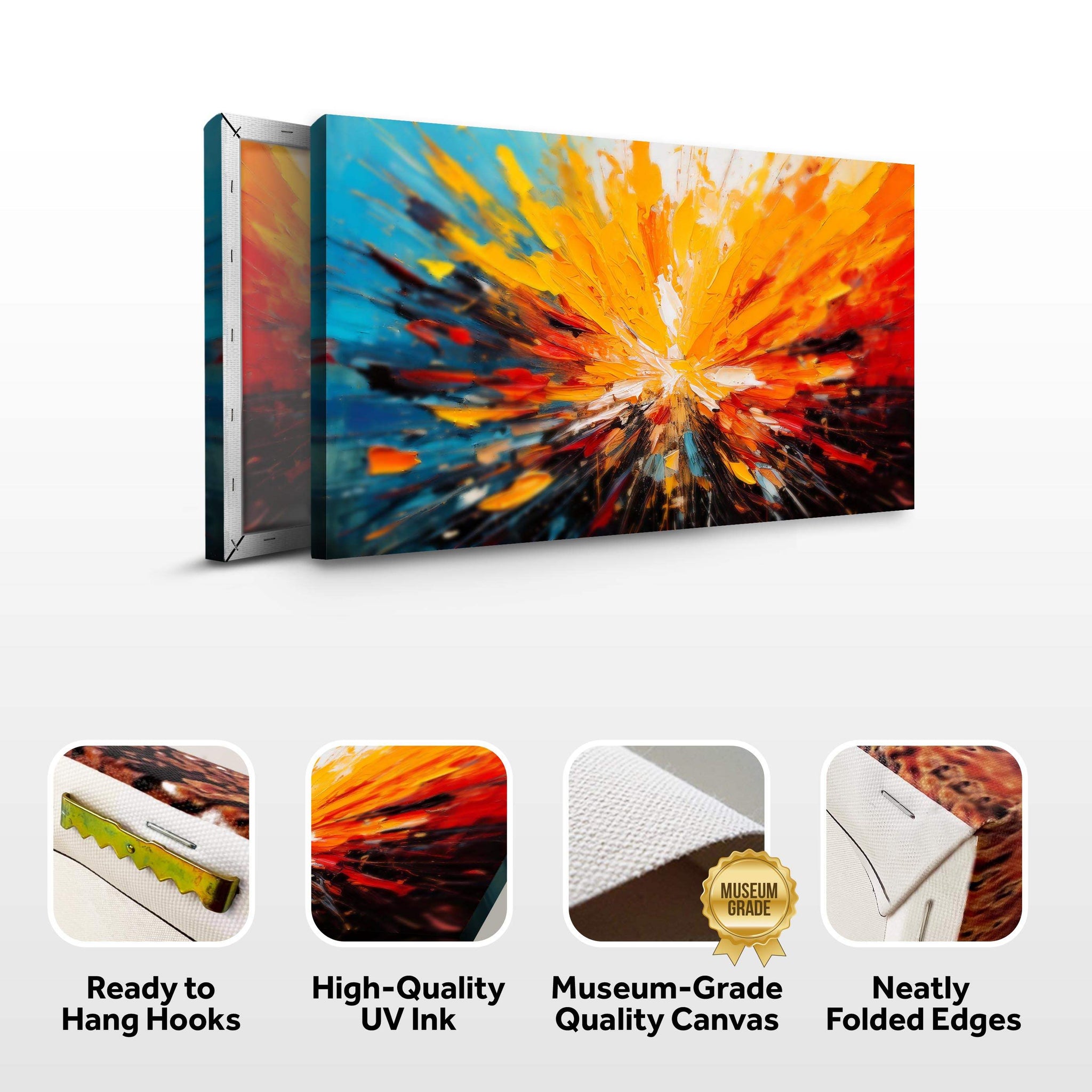 Modern Color Burst Wall Art - Tailored Canvases - Flyclothing LLC