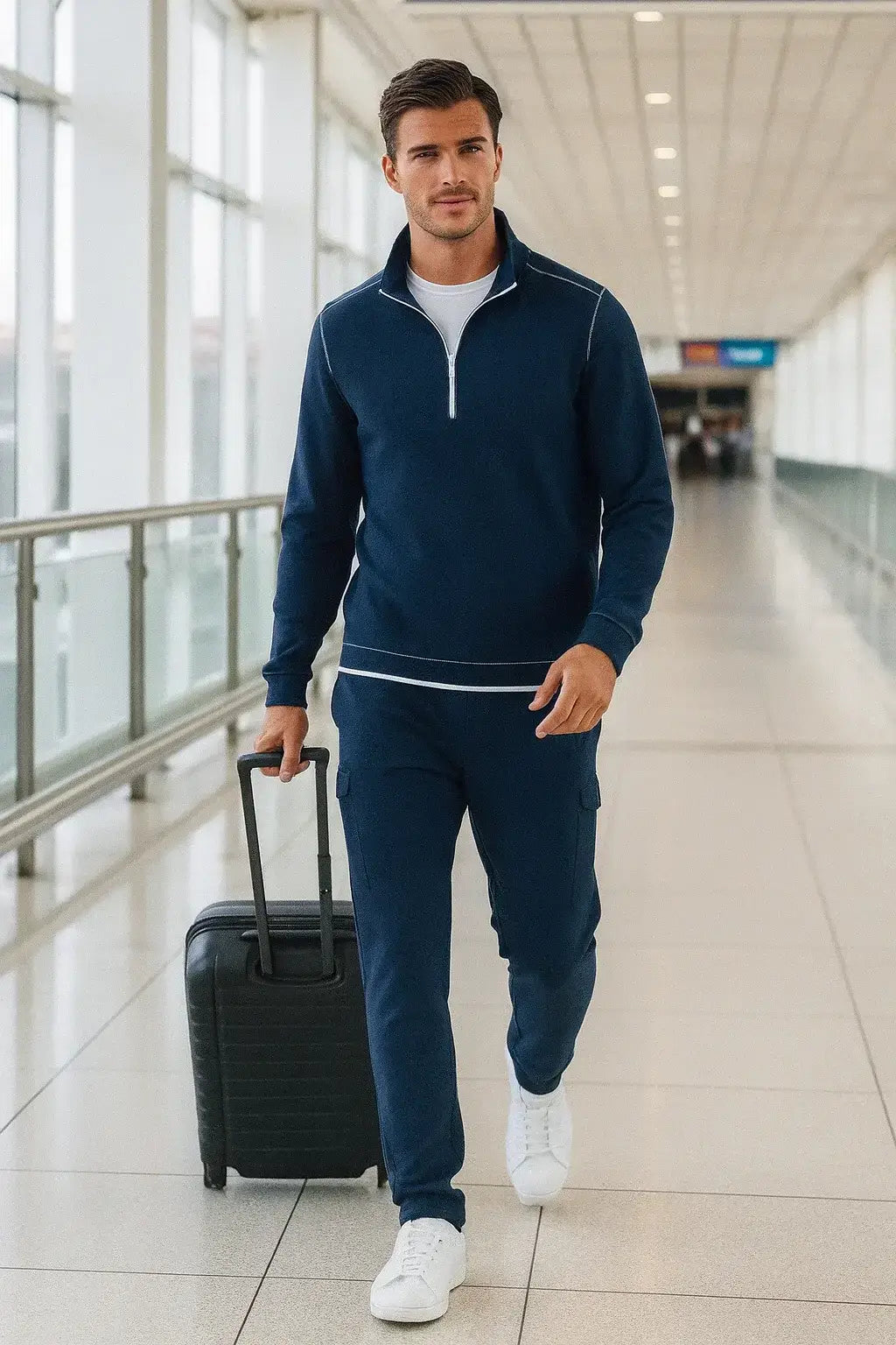 Buki Cinqo Travel Half Zip 2-Pack - Navy/White - Buki - Flyclothing LLC