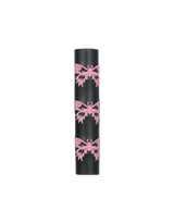 Black Leather Ponytail Wrap with Pink Butterflies - Unik Just for Bikers - Flyclothing LLC