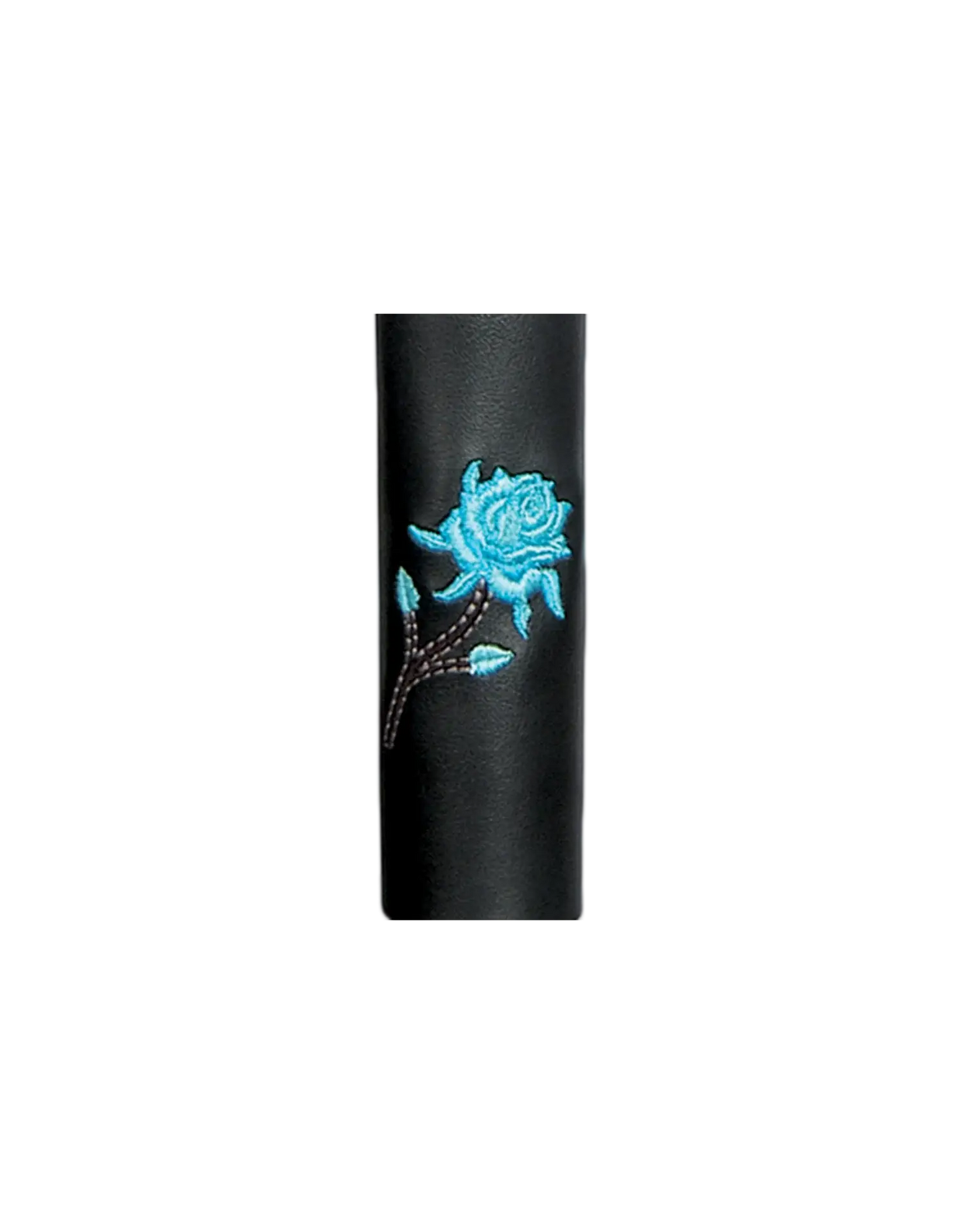Black cowhide Leather teal rose Hair Accessory - Unik Just for Bikers - Flyclothing LLC