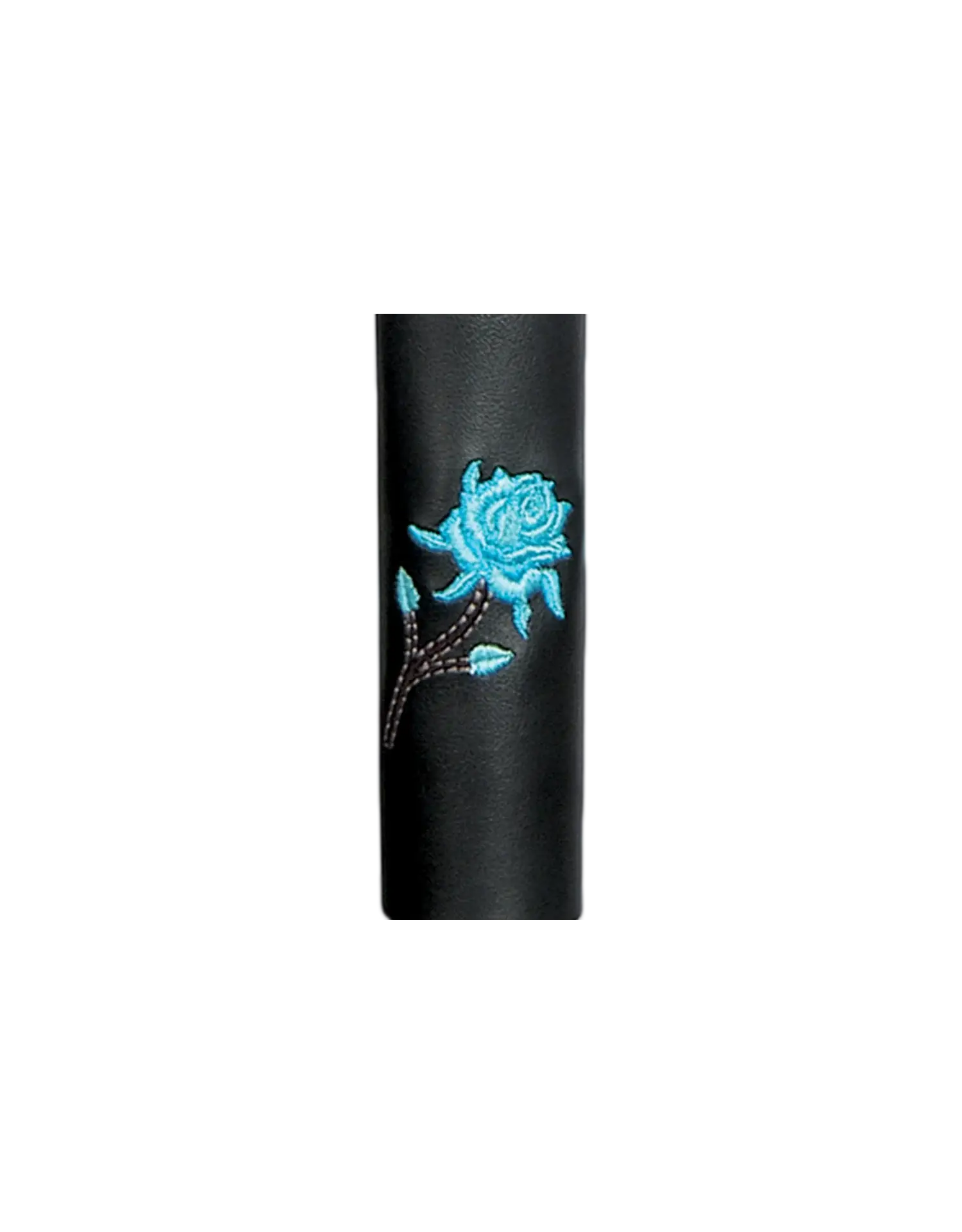 Black cowhide Leather teal rose Hair Accessory - Unik Just for Bikers - Flyclothing LLC