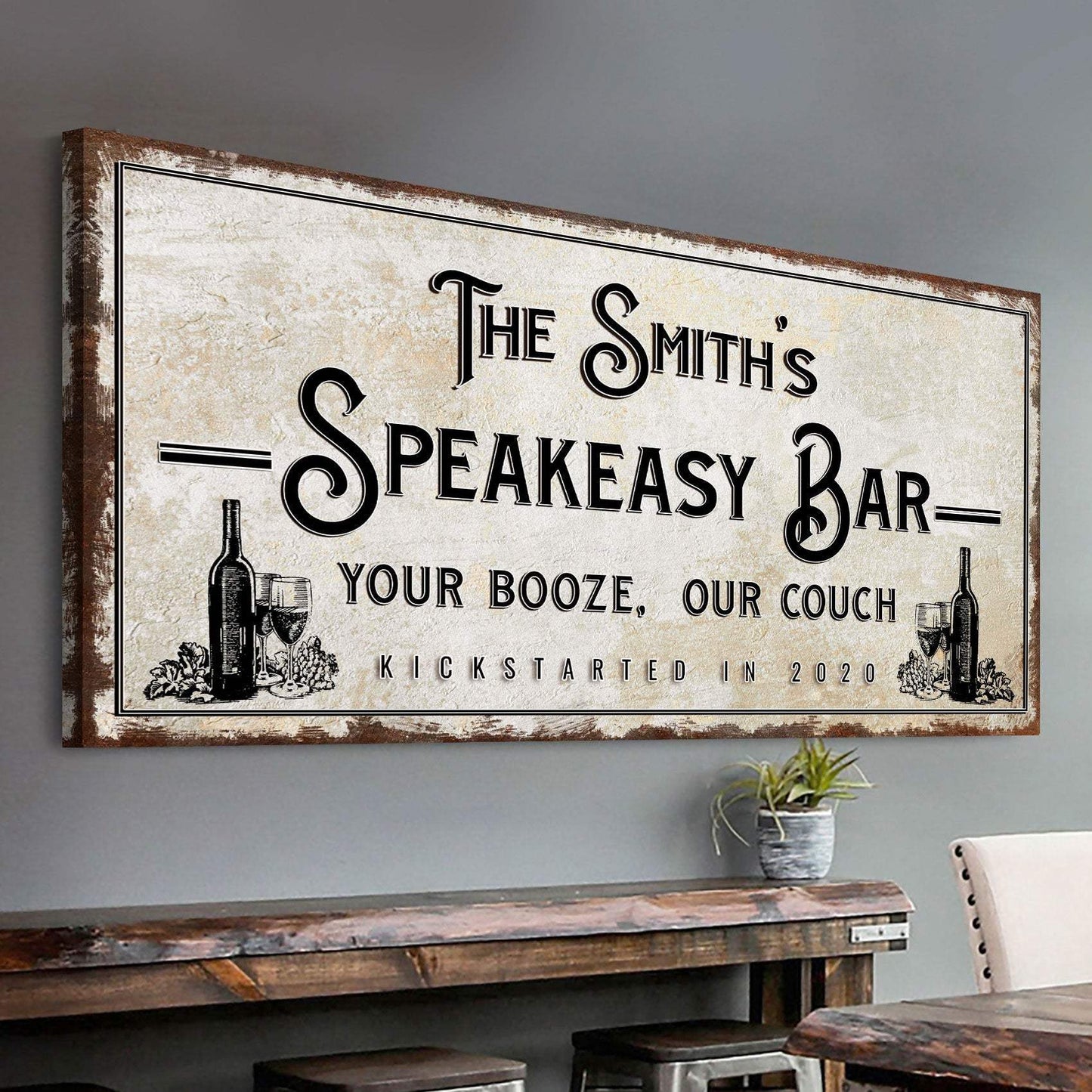 Speakeasy Your Booze Our Couch Bar Sign - Tailored Canvases - Flyclothing LLC