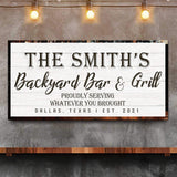 Backyard Bar & Grill Sign XIX - Tailored Canvases - Flyclothing LLC