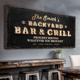Backyard Bar & Grill Sign XVIII - Tailored Canvases - Flyclothing LLC