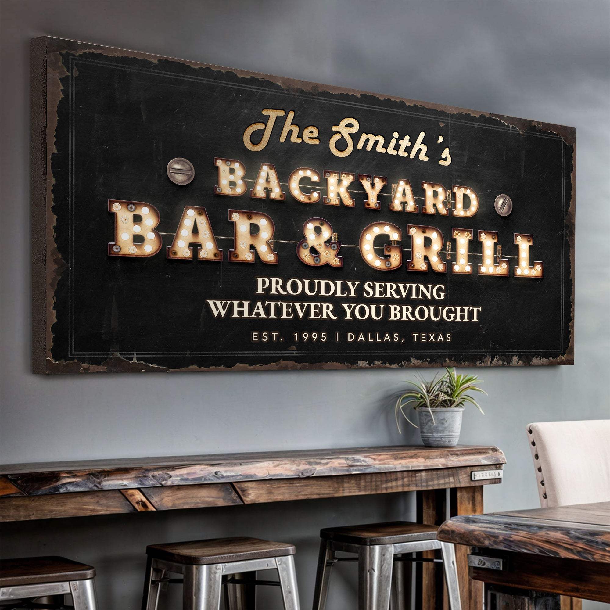 Backyard Bar & Grill Sign XVIII - Tailored Canvases - Flyclothing LLC
