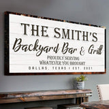 Backyard Bar & Grill Sign XIX - Tailored Canvases - Flyclothing LLC