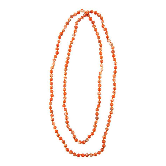 Immeasurable Bead Necklace - Polished Orange Jasper - Barse Jewelry - Flyclothing LLC