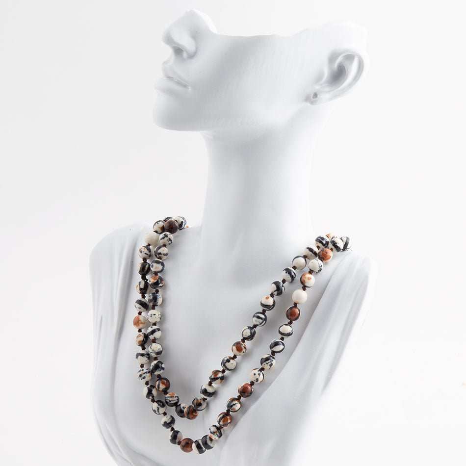 Immeasurable Jasper Black and White Wrap Necklace - Barse Jewelry - Flyclothing LLC