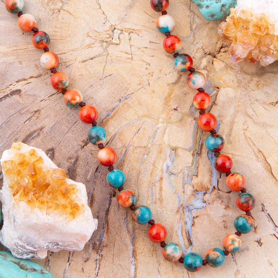 Immeasurable Multicolor Ocean Jade Golden Wrap Necklace - Barse Jewelry - Flyclothing LLC