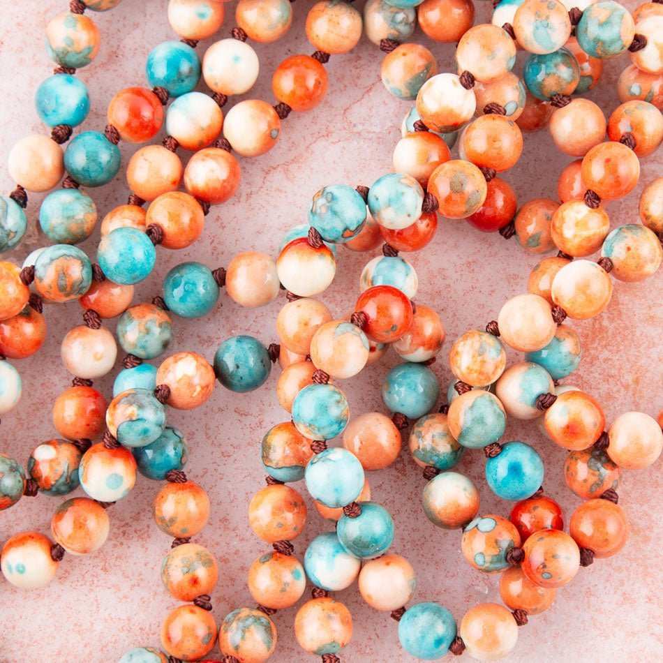 Immeasurable Orange and Blue Ocean Jade Necklace - Barse Jewelry - Flyclothing LLC