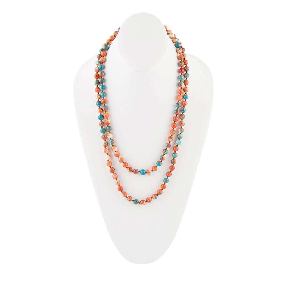 Immeasurable Orange and Blue Ocean Jade Necklace - Barse Jewelry - Flyclothing LLC