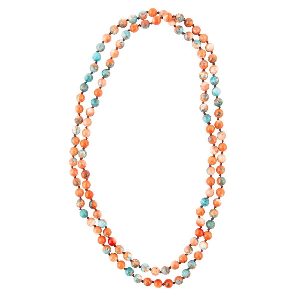 Immeasurable Orange and Blue Ocean Jade Necklace - Barse Jewelry