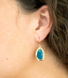 Impressions Blue Apatite Golden Drop Earrings - Barse Jewelry
