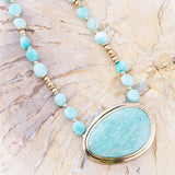 Impressions of Blue Amazonite Freeform Necklace - Barse Jewelry
