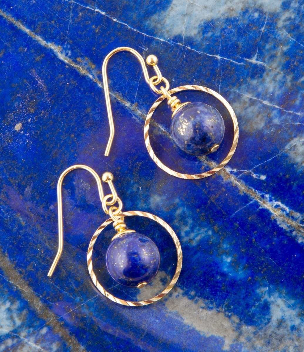 In The Loop Lapis Earrings - Barse Jewelry - Flyclothing LLC