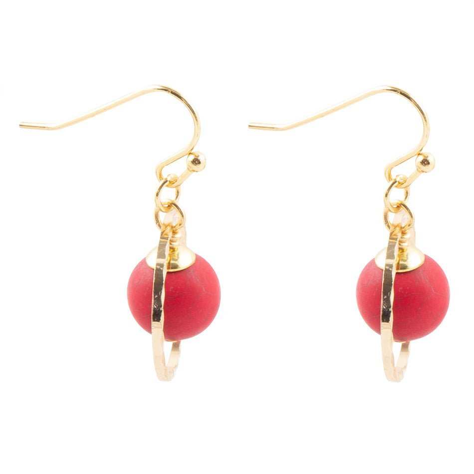In The Loop Red Magnesite Earrings - Barse Jewelry - Flyclothing LLC