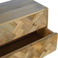 3 Drawer Zig-Zag Patterned Patchwork Chest - Artisan Furniture