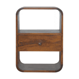 Chestnut Curved Edge Bedside - Artisan Furniture - Flyclothing LLC