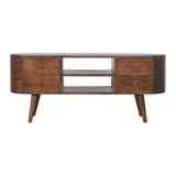 Chestnut Rounded Entertainment Unit - Artisan Furniture - Flyclothing LLC