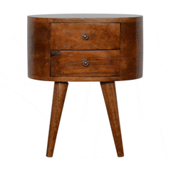 Chestnut Rounded Bedside Table - Artisan Furniture