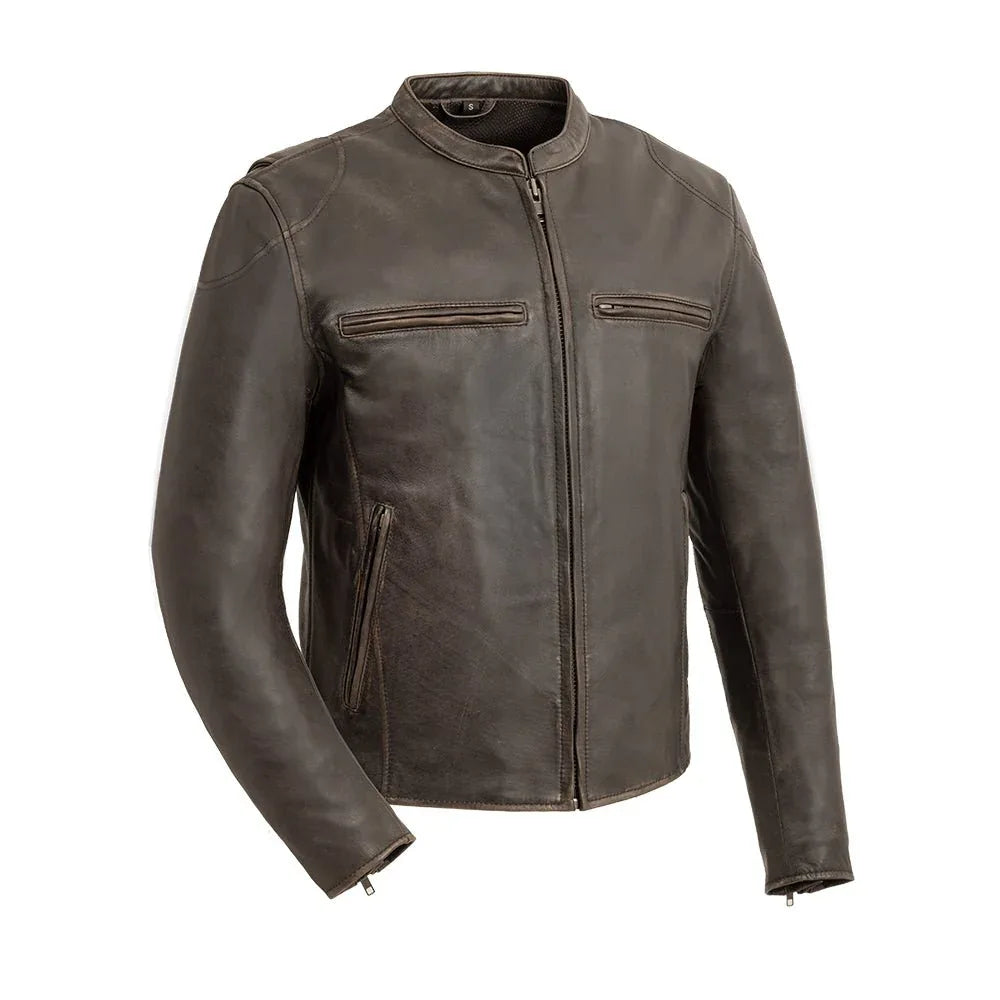Indy Men's Motorcycle Leather Jacket - First Manufacturing Company - Flyclothing LLC