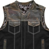 Infantry Motorcycle Leather Canvas Vest - First Manufacturing Company - Flyclothing LLC