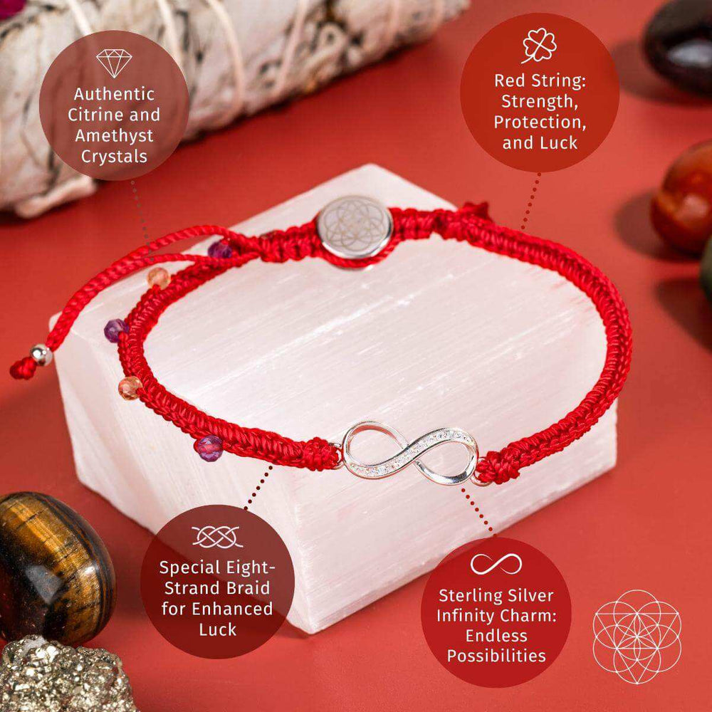 Infinite Prosperity - Eight-Strand Red String Bracelet - Conscious Items - Flyclothing LLC