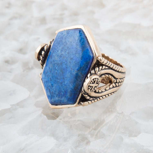 Ingrained Blue Lapis Statement Ring - Barse Jewelry - Flyclothing LLC