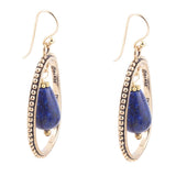 Inline Blue Lapis Drop Golden Earrings