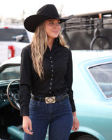 OG Solid Black Stretch Women’s Western Shirt