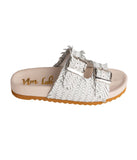 Intertwine Dual Woven Strap Slide in White - Naughty Monkey