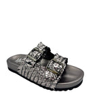Intertwine Dual Woven Strap Slide in Pewter - Naughty Monkey