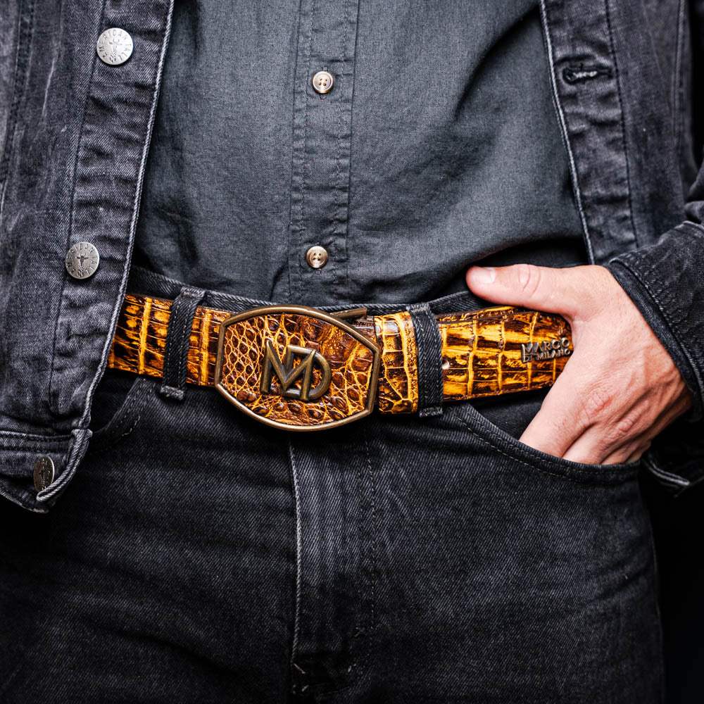 Iowa Belt Mustard Brown - Marco Di Milano - Flyclothing LLC