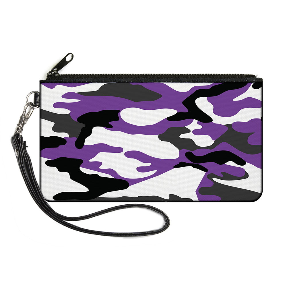 Canvas Zipper Wallet - LARGE - Camo Purple Black Gray White - Buckle-Down - Flyclothing LLC