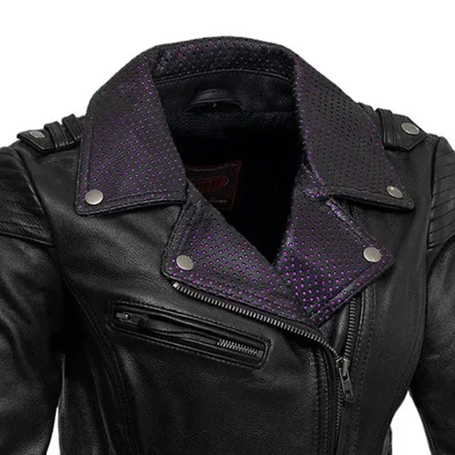 Iris - Women's Motorcycle Leather Jacket - First Manufacturing Company - Flyclothing LLC