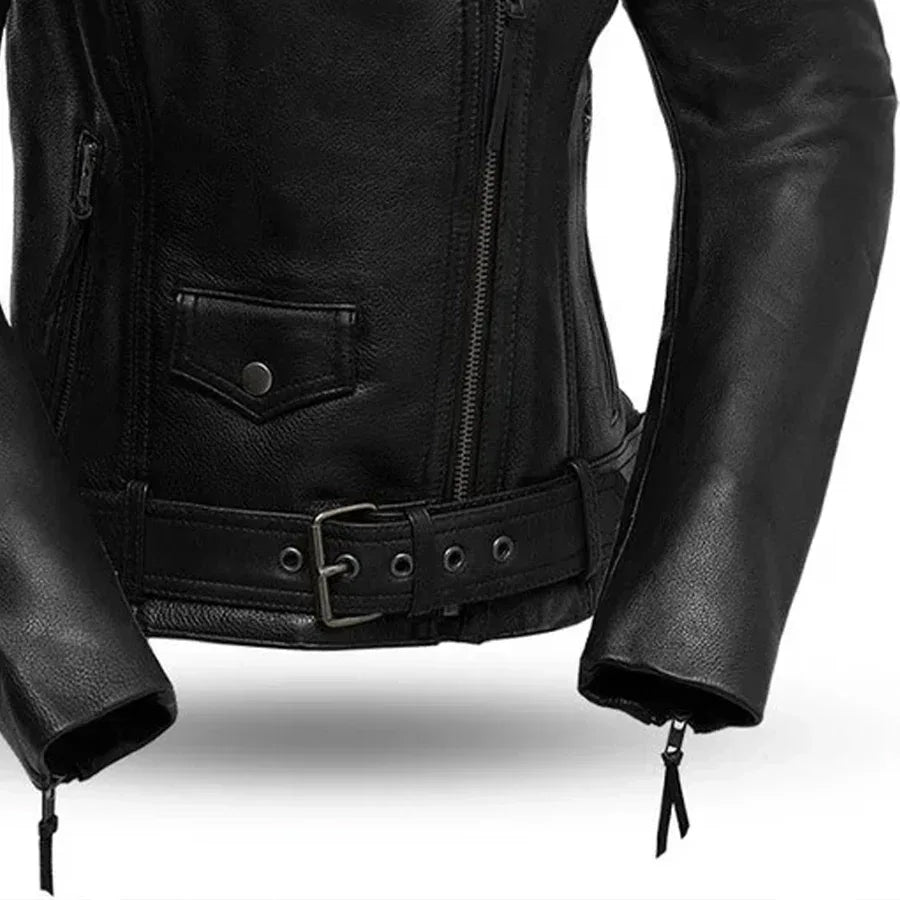 Iris - Women's Motorcycle Leather Jacket - First Manufacturing Company - Flyclothing LLC