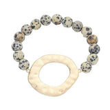Irregular Charm Semi Precious Stone Beaded Stretch Bracelet - Madeline Love - Flyclothing LLC