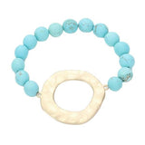 Irregular Charm Semi Precious Stone Beaded Stretch Bracelet - Madeline Love - Flyclothing LLC