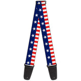 Guitar Strap - Americana Stars & Stripes2 Blue White Red White - Buckle-Down - Flyclothing LLC