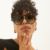 Ivy Luxe - Olive Tangle-Free Round Aviator Sunglasses - TopFoxx - Flyclothing LLC