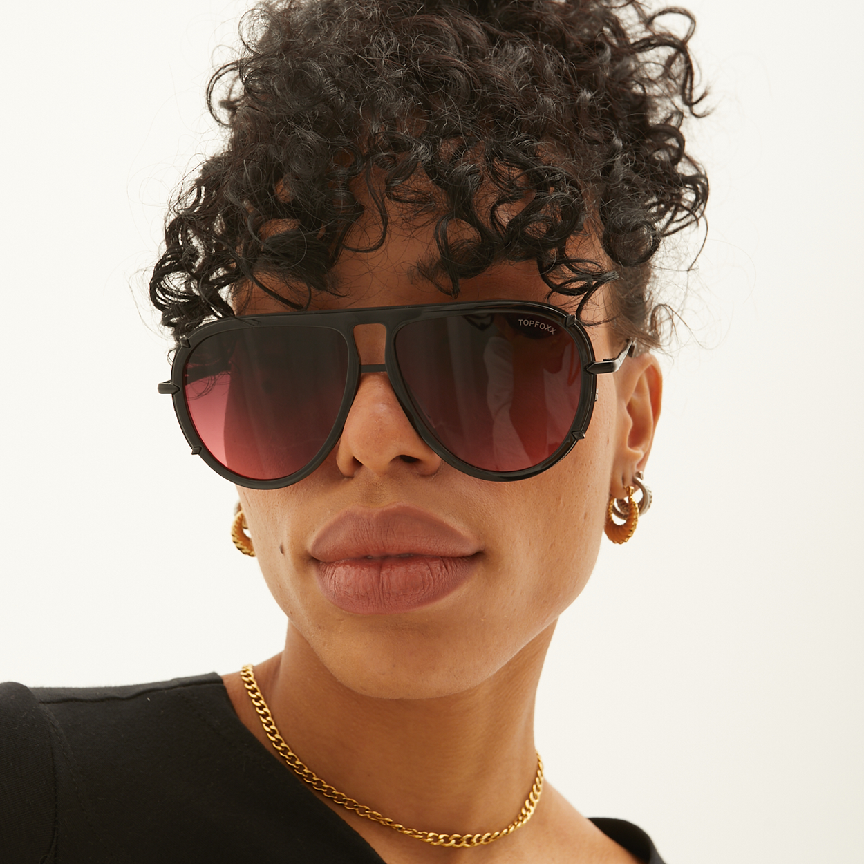 Ivy Luxe - Ruby Tangle-Free Round Aviator Sunglasses - TopFoxx - Flyclothing LLC