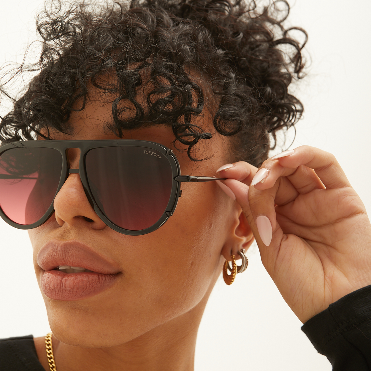 Ivy Luxe - Ruby Tangle-Free Round Aviator Sunglasses - TopFoxx - Flyclothing LLC