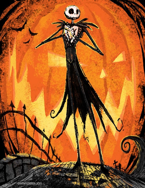 Black Market Art Company Jack The King of Pumpkins Print