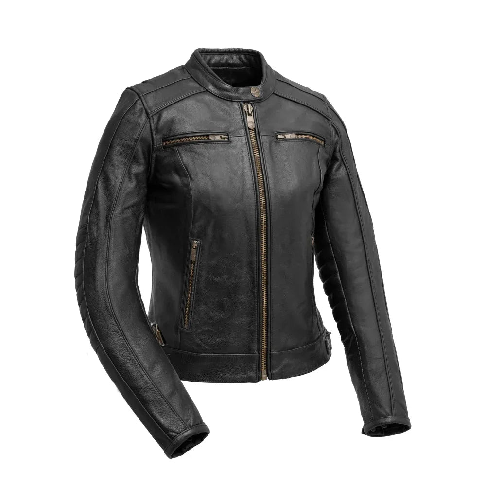 Jada - Women's Motorcycle Leather Jacket - First Manufacturing Company - Flyclothing LLC