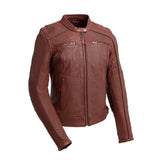 Jada - Women's Perforated Motorcycle Leather Jacket - First Manufacturing Company - Flyclothing LLC