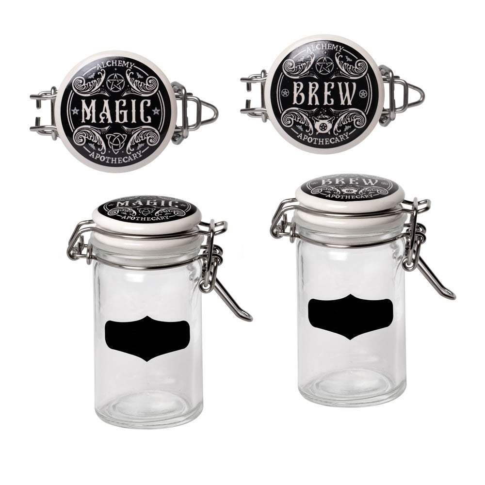 Witch's Spice Rack Storage Jars