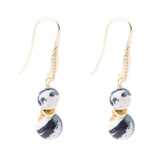 Agate Black and White Neutrals Golden Drop Earrings - Barse Jewelry - Flyclothing LLC
