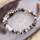 Agate Black and White Stretch Bracelet - Barse Jewelry