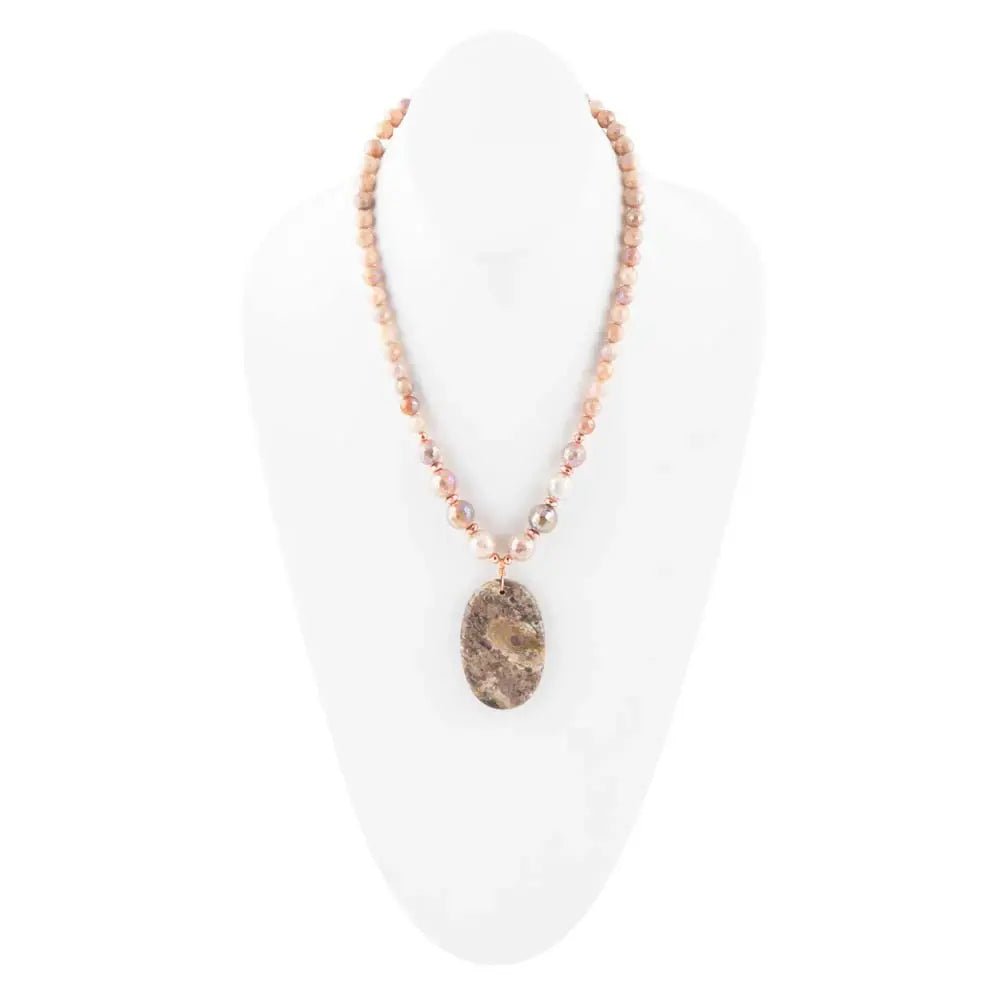 Jasper Slab in Pink Necklace - Barse Jewelry - Flyclothing LLC