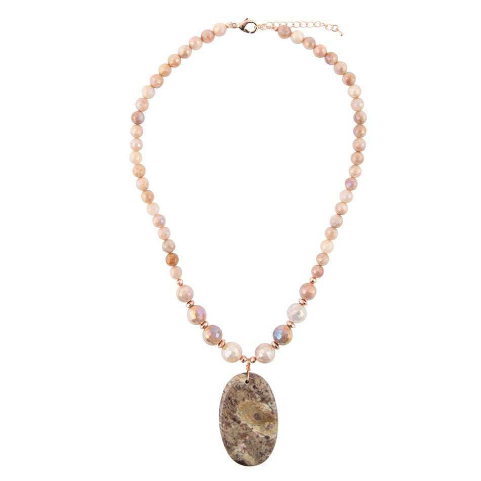 Jasper Slab in Pink Necklace - Barse Jewelry - Flyclothing LLC